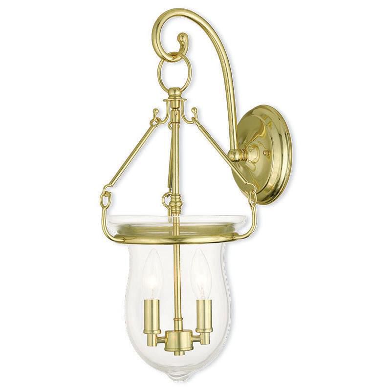 Shown in Polished Brass finish and Hand Crafted Clear glass 